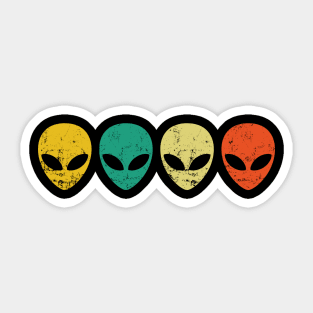 Retro Alien sunset Sticker
